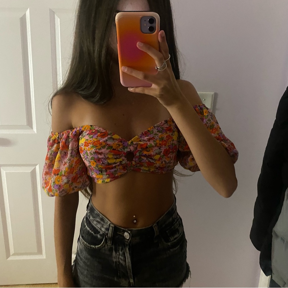 Wild Fable Multicolor Floral Puff Sleeve Blouse